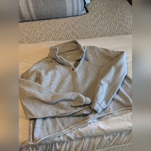 Aerie Cropped Long Sleeve Gray Sweater Womens Size S